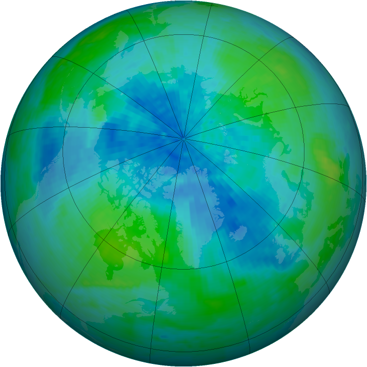 Arctic ozone map for 03 September 1993